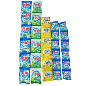 Gói Nhỏ Đóng Gói 30G 35G Bột Giặt Bột Giặt Sạch Tươi Sáng Để Rửa Tay, Máy Giặt Phía Trước Và Phía Trên