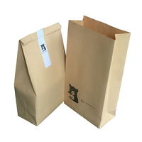 Sac en papier kraft brun recyclable, résistant à la graisse, personnalisable en couleur, avec poignées plates, imprimé à l'écran, pour l'emballage du pain, usage industriel alimentaire