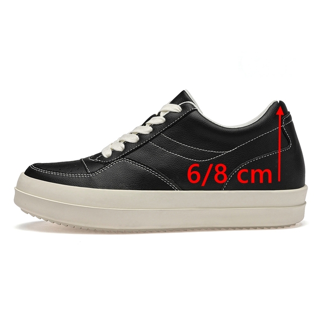 New Elevator s for Men Height Increasing 10 cm High Quality Cowhide Leather Sneaker for Man Nude Color White Casual s