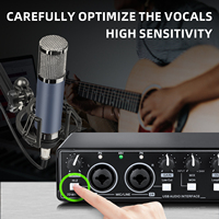 Interface audio USB d'enregistrement professionnelle Depusheng MD22 avec ensembles de microphones à condensateur 48V pour studio de musique