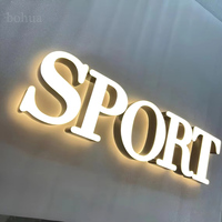 Enseigne personnalisée en lettres dorées 3D, signalétique de luxe en acier inoxydable, lettres en métal miroir LED, logo de magasin, enseigne commerciale 3D