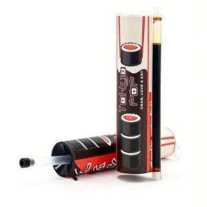 Tube à sushi jetable en papier, conteneur cylindrique en aluminium avec tube à sauce - Product Image 2