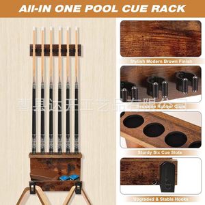 Wooden Billiard Cue <b>Holder</b> Wall Mounted 3-4 <b>Rods</b> Storage Rack Multipurpose Durable - Product Image 4