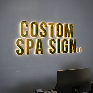 定制激光切割3D发光二极管标志背光照明金属个性化商务标志接待墙公司标志 - Product Image 1