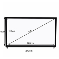 Écran de projection JAVES 120'' (16:9) 265x150cm à cadre fixe 6/9cm / HDTV 3D pour cinéma maison avec garantie de 3 ans
