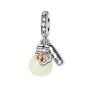 Mode argent plaqué écrevisses crabe brillant souhait bouteille charme bijoux à bricoler soi-même Bracelet accessoires alliage Zircon pour <span class=keywords><strong>Amazon</strong></span> vente en gros - Product Image 1