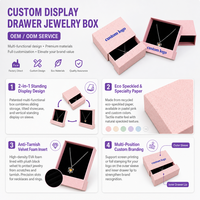 Boîte à bijoux coulissante en carton avec fonction de présentation, plateau en velours personnalisé pour collier