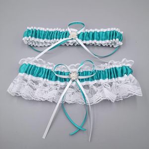 Lowosaiwor <span class=keywords><strong>Ensemble</strong></span> de jarretelles de mariée en satin, taille unique (15-23 pouces), pour femme, lavage à la main uniquement - Product Image 2