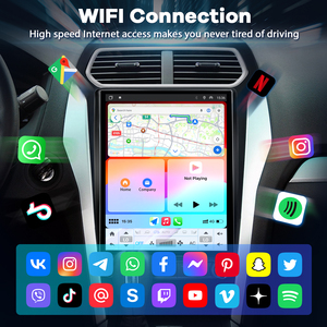 อุปกรณ์เสริมหน้าจอวิทยุแบบเทสล่า 12.1 นิ้ว Snapdragon 665 สำหรับรถยนต์ฟอร์ด เอ็กซ์พลอเรอร์ ปี 2011-2019 รองรับ Wireless CarPlay หน้าจอแนวตั้ง - Product Image 3