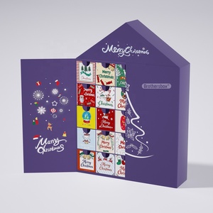 Boîte Cadeau de Noël 2026 Deluxe pour Truffes et Bonbons, Calendrier de l'Avent Réutilisable à <span class=keywords><strong>Double</strong></span> Porte pour Chocolats avec Logo Personnalisé - Product Image 4