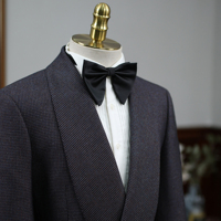 Veste de Costume Formelle Homme Croisée à Revers Châle Micro-Quadri Texturé Coupe Slim Luxe pour Mariage Gala Soirée