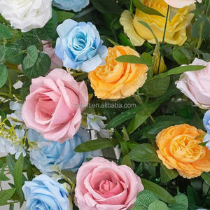 2025 nueva llegada profesional Simple elegante arco de cuerno de pie Floral Artificial decoración de <span class=keywords><strong>boda</strong></span> colorido pastel de rosa de seda - Product Image 4