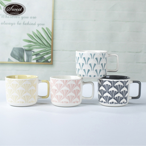 Vente en gros 11 Oz Fleur Peinte À La Main Café Mignon Personnalisé Écran De Soie Porcelaine Lait Tasse Thé Tasse À Café En Céramique pour Cadeau - Product Image 4