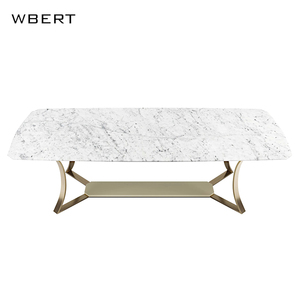 Juego de mesa de comedor de diseño nórdico de Metal moderno WBERT, mármol Rectangular para apartamento pequeño, Hotel, Bar, cocina o restaurante - Product Image 5