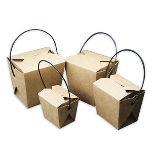 8OZ Ecológico para llevar Papel Kraft Ensalada Fideos <span class=keywords><strong>Pasta</strong></span> Caja de embalaje con la mano - Product Image 2