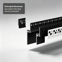 Plinthe en aluminium brossé, design minimaliste, ligne décorative de transition murale, décoration de bâtiment