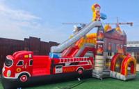DFRL Brincolín Inflable Húmedo/Seco para Fiestas, Casa de Brinco con Tobogán de Agua, Material de PVC de 0.55mm, Uso Comercial