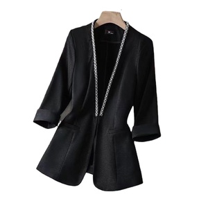 2023 primavera caliente y otoño nueva chaqueta de traje pequeño moda femenina temperamento Simple <span class=keywords><strong>blusa</strong></span> de traje <span class=keywords><strong>sin</strong></span> <span class=keywords><strong>botones</strong></span> - Product Image 1