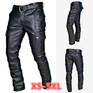Pantaloni in pelle sintetica da uomo per abbigliamento da corsa per moto e Auto - Product Image 4