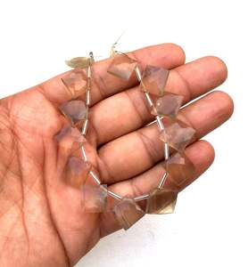 Cuentas de piedras preciosas de fluorita marrón de 1 hebra de alta calidad, Briolette de forma cuadrada Natural para fabricación de joyas hechas a mano - Product Image 5