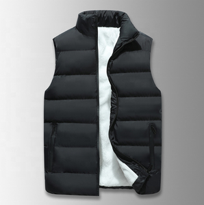 Invierno grueso cálido algodón interior polar negro sin mangas hombres chaleco chaquetas y abrigos - Product Image 5
