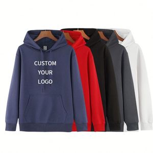 Sweat-shirts à capuche unisexe en coton épais noir, coupe classique, personnalisables, vierges, pour l'hiver, brodés - Product Image 4