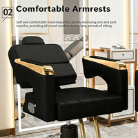 Chaise de barbier professionnelle de luxe, inclinable, hydraulique, en cuir PU, mobilier de salon avec éponge épaisse pour salon de beauté