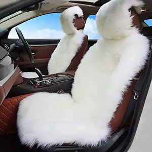 2020 - Rownfur genuine real sheepskin long wool universal car seat cover cushion car+seats car covers