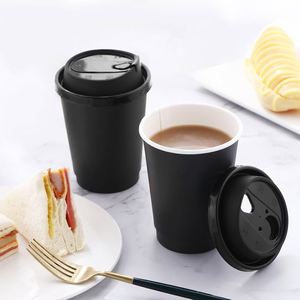 <b>Disposable</b> 90mm 10oz Double Wall Black Coffee Paper <b>Cup</b> for Hot Drinks Paper Coffee <b>Cup</b> Takeaway Spot Goods - Product Image 2