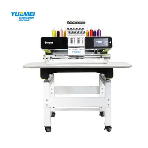 YUEMEI Single Head High Speed Multi Function Cap T-shirt Garment Computer Embroidery Machine 15 Colors