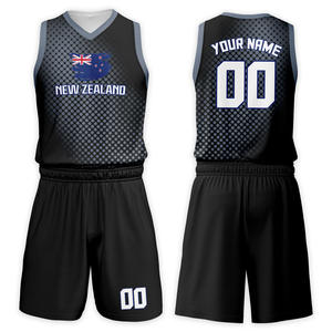 Conjunto de Camiseta de Baloncesto Infantil Estilo Bandera Personalizada, Cuello en V Negro, Transferencia Térmica, Tallas Grandes, Entrenamiento Juvenil Universitario, 100% - Product Image 1