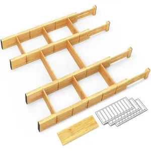 Kitchen Drawer Organizer Adjustable Expendable Drawer Dividers Bamboo Drawer Divider Set of 4