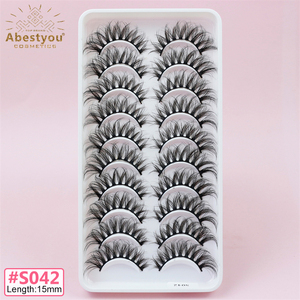 Abestyue nuovo Design Foxy alato occhio di gatto ciglia d'angelo naturale ciglia di seta finto visone Private Label soffici ciglia a striscia intera - Product Image 3