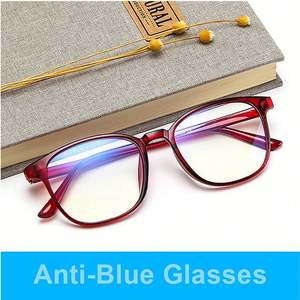 Gafas de Computadora con Bloqueo de Luz Azul, Montura Azul y Roja, Estilo Vintage, para Hombre y Mujer - Product Image 3