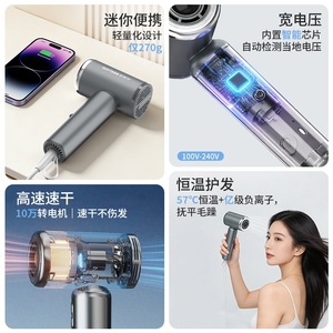 V60 Mini Hair Dryer 100-240V Global Voltage High Speed Ionic Compact Travel Hair Dryer - Product Image 4