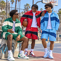 Ensemble de survêtement en nylon pour homme, veste coupe-vent légère et short, style rétro, streetwear sportif, tenue deux pièces pour l'été