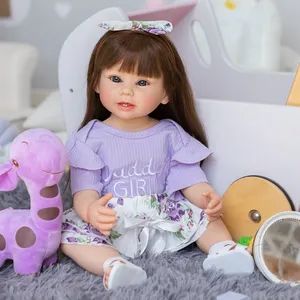 NPK 55CM Full Body Soft Silicone Real Touch Reborn Baby Bonnie Toddler Girl Doll Ideal Gifts For Children Collectible Doll
