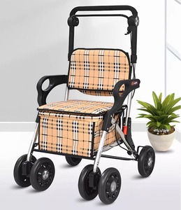 Chariot d'épicerie <span class=keywords><strong>pliable</strong></span> en alliage d'aluminium <span class=keywords><strong>ultra</strong></span>-léger marcheur et déambulateur pour personnes âgées - Product Image 5