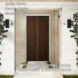 Tùy chỉnh thiết kế hiện đại lối vào cửa thép vườn bên ngoài chống trộm tính năng cách âm an ninh thép không gỉ hoàn thành bề mặt - Product Image 2