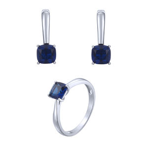 Anillos de Plata de Ley 925 con Circonita Cúbica Azul Intenso para Mujer, Suministro de Fábrica - Product Image 4