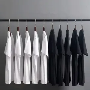 Camiseta masculina de manga curta lisa, branca e preta, cinza, para o verão, atacado, barata