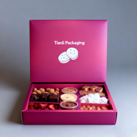 Boîte cadeau carrée rigide en carton, personnalisable avec logo, jetable, biodégradable, en matériaux recyclés, résistante à la graisse, avec revêtement UV, pour aliments