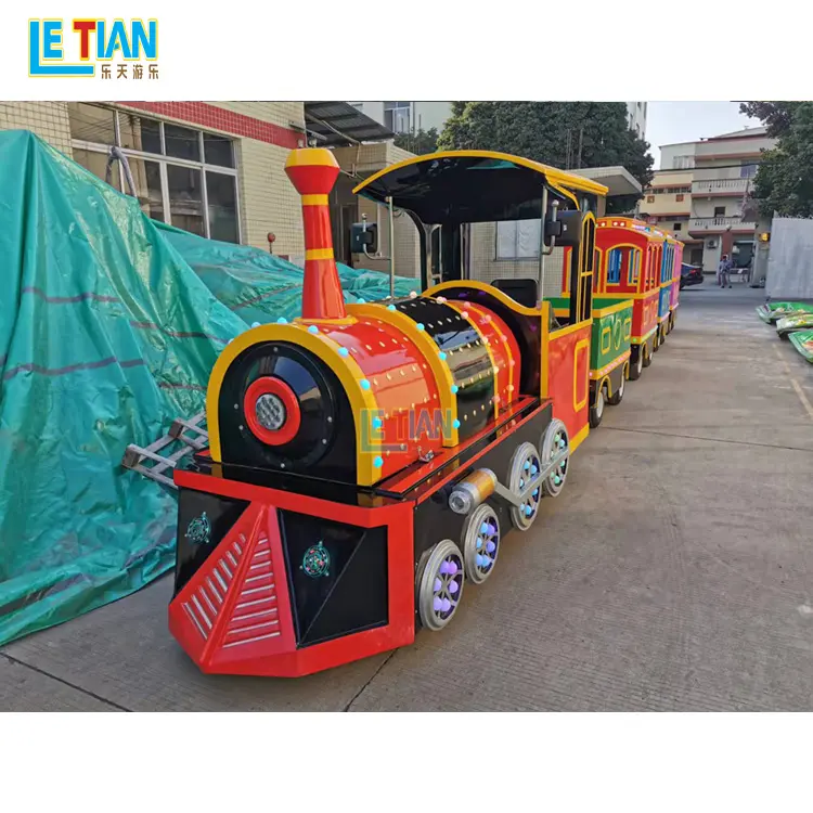 Kiddie eğlence parkı elektrikli tren üretici çocuk izsiz turist tren sürmek