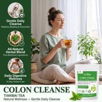 Tisane Détox Colon 14 Jours en Sachets – Fibres de Maïs, Feuille de Lotus, Cassia, Moringa – Sans OGM – Purifiant Digestif Herbal Quotidien pour la Santé Intestinale