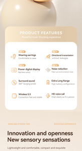 Mới nhất M62 TWS Tai nghe ai dịch Stereo đúng tai nghe không dây xương dẫn Tai nghe rảnh tay - Product Image 4