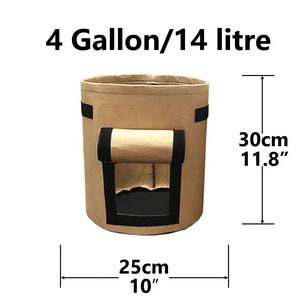 Bolsa de plantación de fieltro Bolsa de cultivo Bolsa de plantación de tela no tejida gruesa Café negro y maceta de jardinería de plantas verdes - Product Image 3