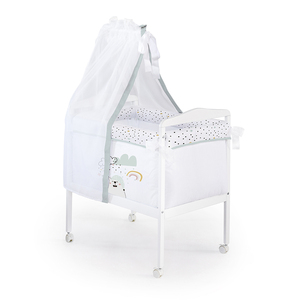 Minicot quadrato dell'orso nordico con tessuto e biancheria da letto per bambini Mosq.N