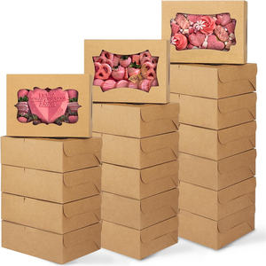 Scatole per Biscotti in Cartone Marrone con 3 Stili di Finestra per Cioccolatini, Fragole, Muffin, Ciambelle e Regali per Feste - Product Image 1