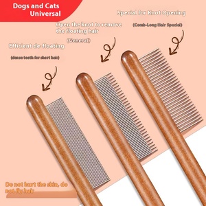 Peine <span class=keywords><strong>de</strong></span> madera especial para perros <span class=keywords><strong>de</strong></span> pelo largo, desenreda nudos, elimina pelo suelto, con dientes seguros, ecológico, clásico, para el aseo <span class=keywords><strong>de</strong></span> mascotas Senwei - Product Image 5