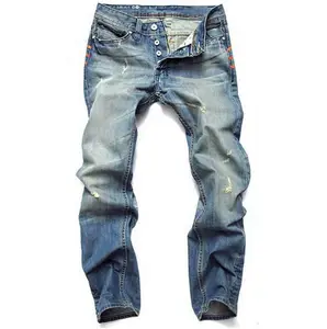 Jean délavé pour hommes, 3 couleurs, pantalon en denim, style urbain, trous cassés, délavé, droit, nouveaux arrivages, 2020